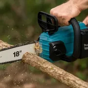 Акумуляторна безщіткова ланцюгова пилка 18 дюймів 45 см, 2 АКБ, 2 зарядні пристрої BLUE