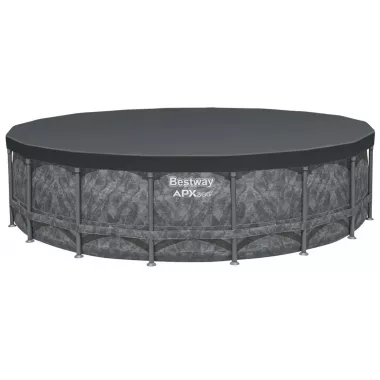 Каркасный круглый бассейн 549х132 см на 26 000 л с фильтр-насосом, лестницей, тентом Bestway 561KC Каркасный круглый бассейн 549х132 см на 26 000 л с фильтр-насосом, лестницей, тентом Bestway 561KC