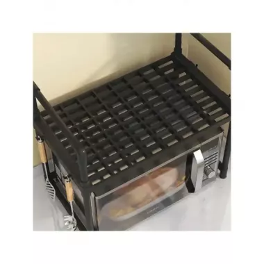 Универсальная полка-стеллаж для микроволновки 2 уровня 48х26х71 см YH-6616-2 черная Универсальная полка-стеллаж для микроволновки 2 уровня 48х26х71 см YH-6616-2 черная