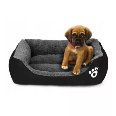 Лежанка - пуфик для кошек и собак Черная M(47*35см)