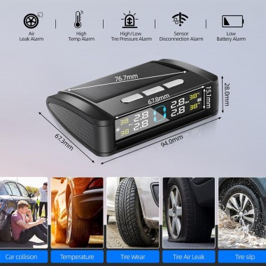 Система контроля давления в шинах TPMS SOLAR + 4 внешних датчика