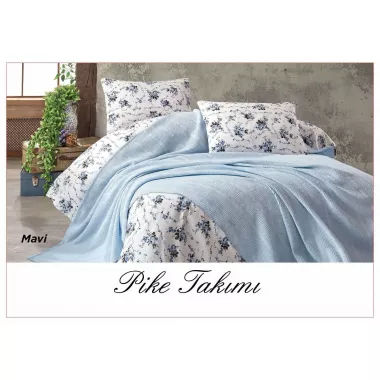 Постільна білизна з вафельним покривалом La Villa Mavi Зелений