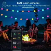 Гірлянда на ялинку матова кулька 10 метрів з пультом Usb Bluetooth управління з телефону модель (SFK-03)