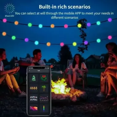 Гирлянда на елку матовый шарик 10 метров с пультом Usb Bluetooth управления с телефона модель (SFK-03)