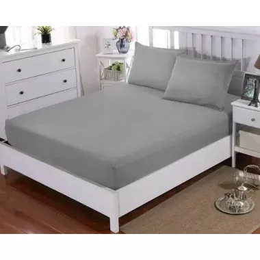 салатове Простирадло махрове на резинці з наволочками Anisa (220х240+30 см)