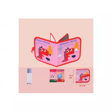 Многоразовый альбом для рисования с фломастерами Dinosaur World