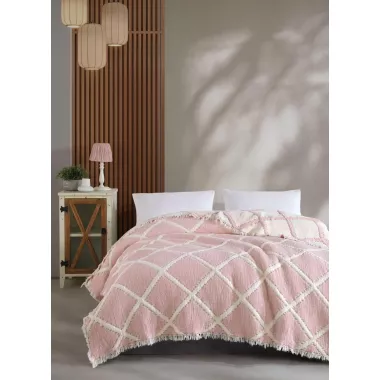 Муслинове покривало Ivory 230х250 см Рожеве