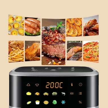 Аерофритюрниця Sokany SK 10085 2200W Аерогриль безмасляна мультипіч для приготування без олії  12л з сенсорним керуванням