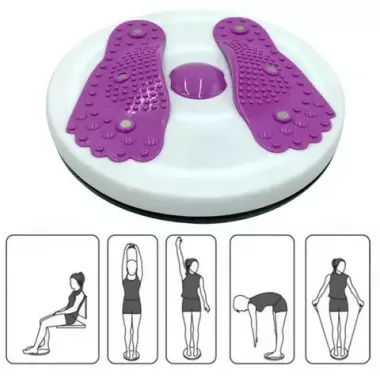 Тренажер диск здоровья для похудения напольный с эспандерами и массажем ступней