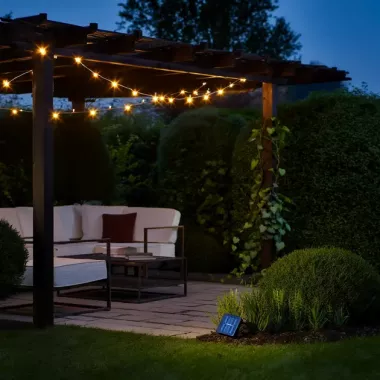 Гирлянда нить на солнечной батарее 1000 LED 100 м черный провод желтый Гирлянда нить на солнечной батарее 1000 LED 100 м черный провод желтый