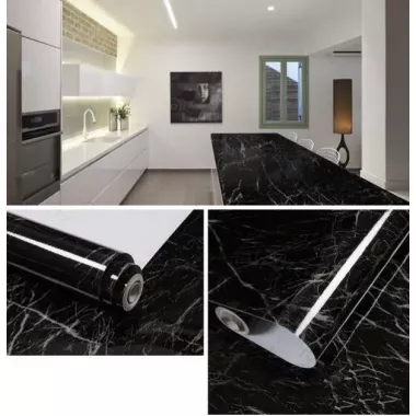 Самоклеящаяся пленка Supretto Мрамор 5Mх0. 60M Черная