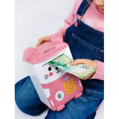 Копилка-сейф с кодовым замком и отпечатком Милый Мишка Копилка-сейф с кодовым замком и отпечатком Милый Мишка