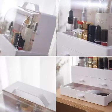 Органайзер для косметики та прикрас із висувними ящиками Cosmetic Box Білий, GW-880