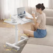 Мраморный стол DASH-64200 для ноутбука на колесиках с регулировкой высоты 60*40*59-89см