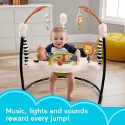 Детский игровой центр Fisher-Price Jumperoo с подсветкой и звуком / Развивающий игровой джемпер Бежевый