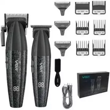 Професійний набір для стрижки волосся VGR V-640 Машинка та триммер з дисплеєм