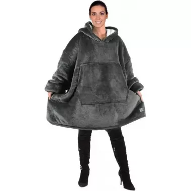 Толстовка-плед с капюшоном для мужчины и женщины - / Плед толстовка, худи Синий Толстовка-плед с капюшоном для мужчины и женщины - / Плед толстовка, худи Синий