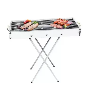 Переносной мангал барбекю гриль BARBECUE TRAY 770SS MD-008 70х30х70 см с решеткой, портативный металлический мангал