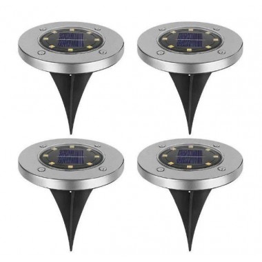Садовый уличный светодиодный фонарь-подсветка на солнечной батарее Solar Pathway Lights 4шт 7см Садовый уличный светодиодный фонарь-подсветка на солнечной батарее Solar Pathway Lights 4шт 7см