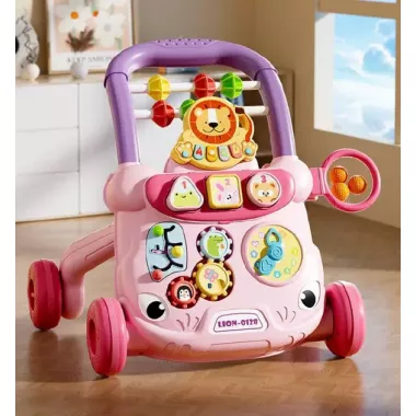 Детские ходунки-каталка с развивающим центром – первые шаги с радостью и пользой розовый Детские ходунки-каталка с развивающим центром – первые шаги с радостью и пользой розовый