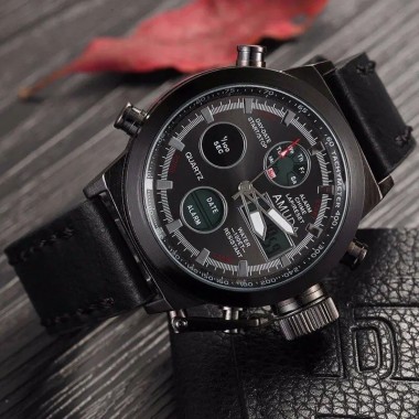 Наручные мужские часы AMST Watch / Армейские мужские часы с подстветкой влагостойкие