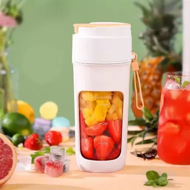 Блендер на акумуляторі для коктейлів та фрешів міні JUICER KS-FSV8 W14 M