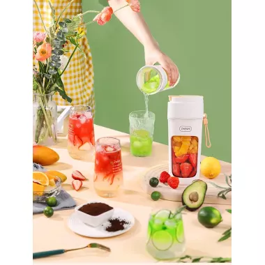 Блендер на акумуляторі для коктейлів та фрешів міні JUICER KS-FSV8 W14 M