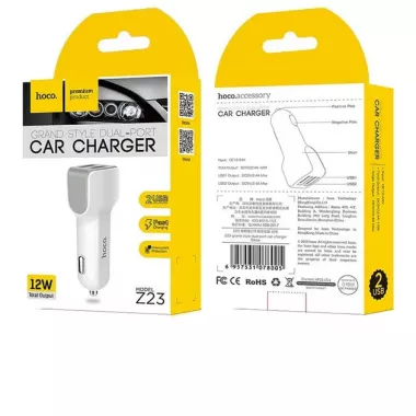 Адаптер ОЗУ Hoco Z23 dual-port car charger 2USB 2.4A Адаптер ОЗУ Hoco Z23 dual-port car charger 2USB 2.4A