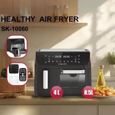 Аэрофритюрница Sokany SK-10060 с 2 чашами, сенсорное управление Аэрофритюрница Sokany SK-10060 с 2 чашами, сенсорное управление