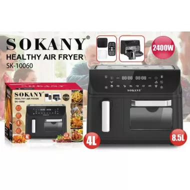 Аэрофритюрница Sokany SK-10060 с 2 чашами, сенсорное управление Аэрофритюрница Sokany SK-10060 с 2 чашами, сенсорное управление