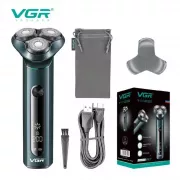 Аккумуляторная электробритва VGR V-310 для влажного и сухого бритья с тремя головками IPX7