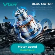 Аккумуляторная машинка для стрижки VGR V-662 GREEN, 7000 RPM, 6 насадок, LED дисплей