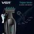 Аккумуляторная машинка для стрижки VGR V-662 GREEN, 7000 RPM, 6 насадок, LED дисплей