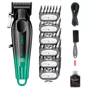 Аккумуляторная машинка для стрижки VGR V-662 GREEN, 7000 RPM, 6 насадок, LED дисплей