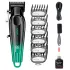 Аккумуляторная машинка для стрижки VGR V-662 GREEN, 7000 RPM, 6 насадок, LED дисплей
