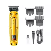 Аккумуляторная машинка для стрижки VGR V-904 GOLD, 4 насадки, 2000 mAh, LED дисплей