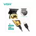 Акумуляторна машинка для стрижки VGR V-904 GOLD, 4 насадки, 2000 mAh, LED дисплей