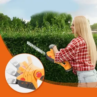 Аккумуляторные ножницы-кусторезы на 24Вт с 2 насадками по уходу за садом в кейсе