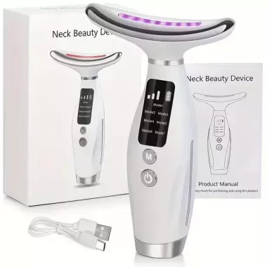 Аккумуляторный электрический массажер для лица Neck Beauty Device с LED-дисплеем, 7 режимов, USB-зарядка Аккумуляторный электрический массажер для лица Neck Beauty Device с LED-дисплеем, 7 режимов, USB-зарядка