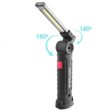 Аккумуляторный фонарь лампа светильник WORKLIGHT W-52 складной (от USB/с МАГНИТОМ/с КРЮЧКОМ)
