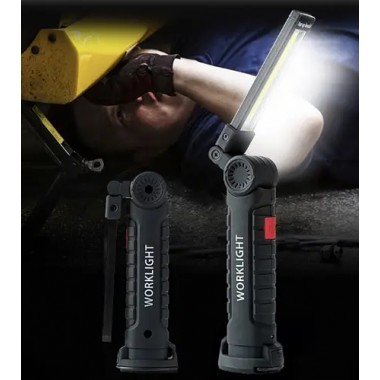 Аккумуляторный фонарь лампа светильник WORKLIGHT W-52 складной (от USB/с МАГНИТОМ/с КРЮЧКОМ)
