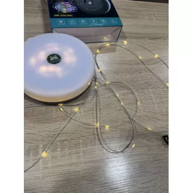 Аккумуляторный фонарь с гирляндой, USB и магнитным креплением / Подвесной фонарь для кемпинга 20м Аккумуляторный фонарь с гирляндой, USB и магнитным креплением / Подвесной фонарь для кемпинга 20м