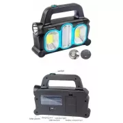 Аккумуляторный LED фонарь прожектор с солнечной панелью USB выход съемные Hurry Bolt HB-6169