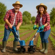 Аккумуляторный ручной культиватор для разрыхления и прополки земли Domotec 2 АКБ 48V 4000W