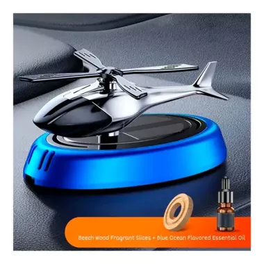 Автомобильный ароматизатор вертолет с раздуванием на солнечной панели + многократная пропитка духов