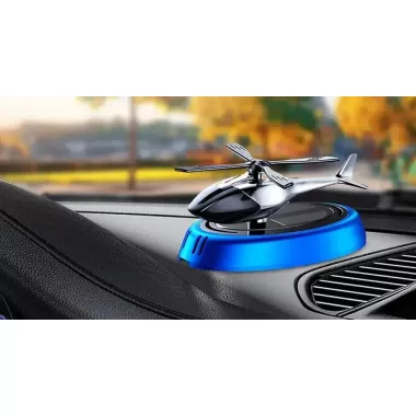 Автомобильный ароматизатор вертолет с раздуванием на солнечной панели + многократная пропитка духов