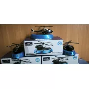 Автомобильный ароматизатор вертолет с раздуванием на солнечной панели + многократная пропитка духов