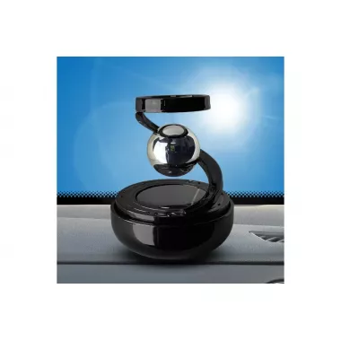 Автомобильный освежитель воздуха/ ароматизатор на солнечной энергии/ левитация кольца/ черный с шариком