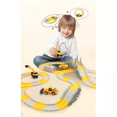 Автомобильный трек Дорожные работы, 333 детали, машинка на батарейке