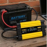 Автомобільний інвертор Жовтий / Перетворювач напруги з 12-220V, 500Вт, 2хUSB